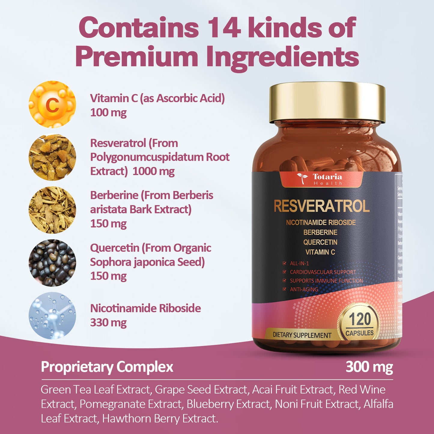 Resveratrol 8000mg with Berberine, Quercetin & Green Tea