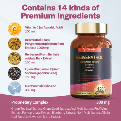 Resveratrol 8000mg with Berberine, Quercetin & Green Tea