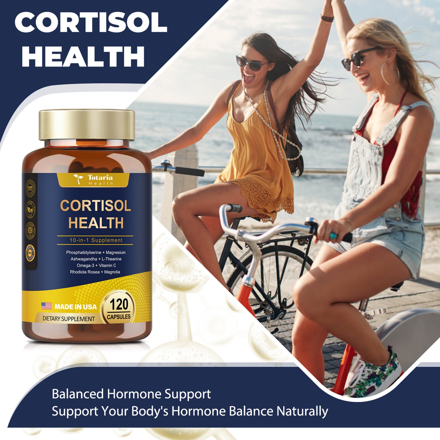 Cortisol Support Capsules with Ashwagandha, Rhodiola & L-Theanine