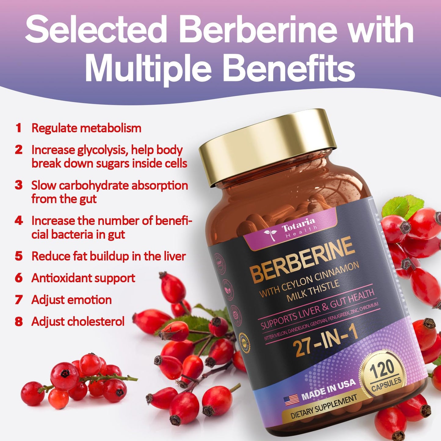 27-in-1 Berberine 6000mg with Ceylon Cinnamon & Milk Thistle