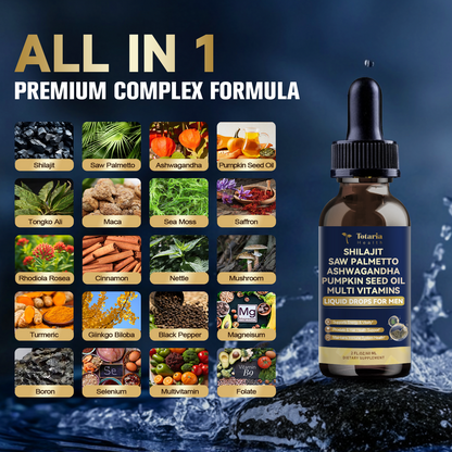 Shilajit Drops with Ashwagandha, Sea Moss & Saw Palmetto (Men)